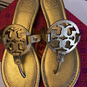Tory Burch Miller Metallic Gold sandals 8.5